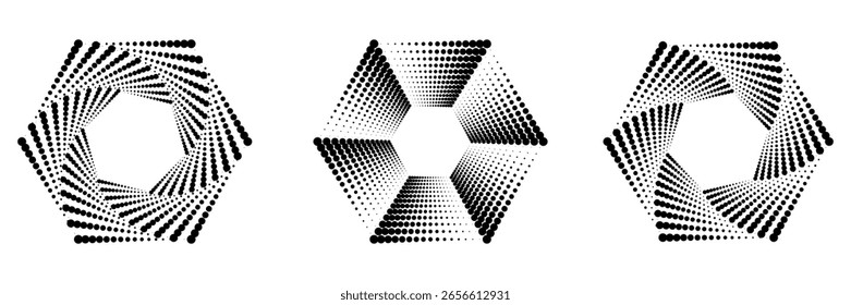 Conjunto de fondos de puntos de semitono negro. Vector de semitono de puntos modernos, arte Pop estilo cómico gradiente círculo semitono conjunto Vector aislado en el fondo blanco patrón de puntos