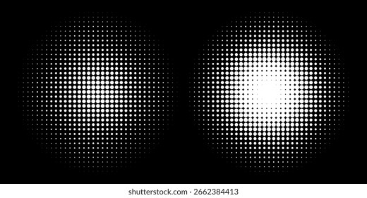 Set of black halftone dots backgrounds. vector ilustration
