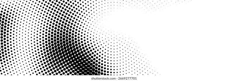 Conjunto de fondos de puntos de semitono negro. Vector semitono de puntos modernos, arte Pop estilo cómico gradiente círculo semitono conjunto Vector aislado sobre fondo blanco patrón de puntos. ilustración de Vector de círculo de puntos