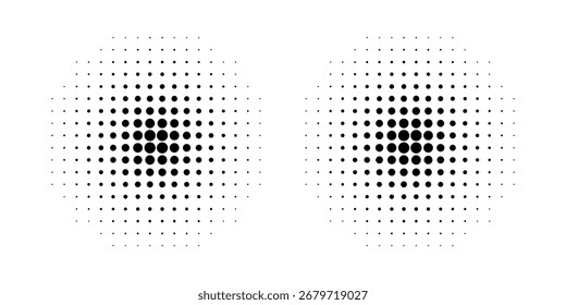 Conjunto de fondos de puntos de semitono negro. Vector de semitono de puntos modernos, arte Pop estilo cómico gradiente círculo semitono conjunto Vector aislado en el fondo blanco patrón de puntos