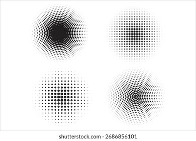Satz von schwarzen Rasterpunkten Hintergründe. Vektorgrafik