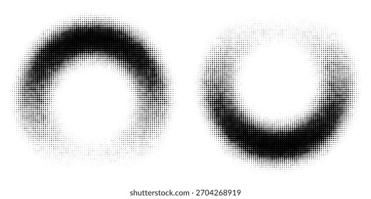 Conjunto de fondos de puntos de semitono negro. Vector de puntos modernos artes de semitono. moderno	