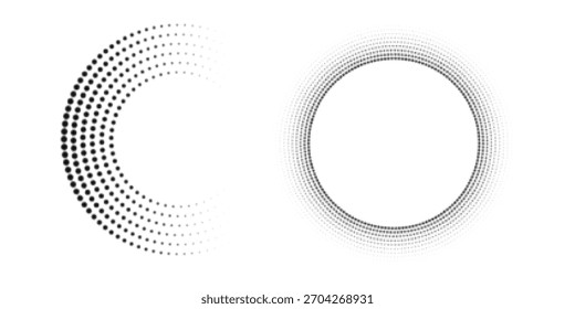 Satz von schwarzen Rasterpunkten Hintergründe. Moderne Vektorgrafiken mit Rasterbildern. modern	