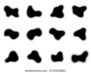 Conjunto de fondos de puntos de semitono negro.