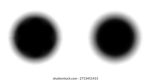 Conjunto de fondos de puntos de semitono negro. Vector de puntos modernos artes de semitono. moderno	