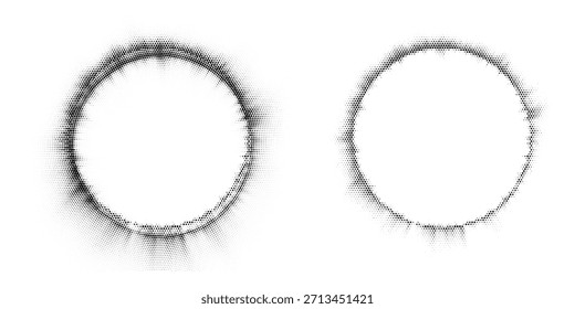 Conjunto de fondos de puntos de semitono negro. Vector de puntos modernos artes de semitono. moderno	