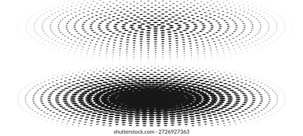 Conjunto de fondos de puntos de semitono negro. Vector de semitono de puntos modernos, estilo de cómic de arte Pop gradiente círculo semitono conjunto Vector aislado sobre fondo blanco patrón de puntos. eps 10