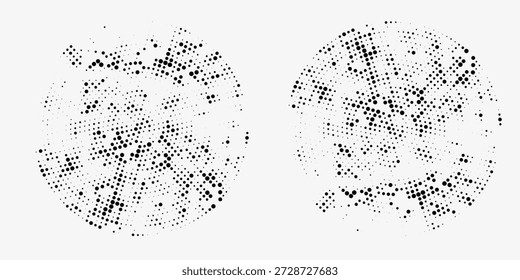 Conjunto de fondos de puntos de semitono negro. Vector de semitono de puntos modernos, arte Pop estilo cómico gradiente círculo semitono conjunto Vector aislado en el fondo blanco patrón de puntos