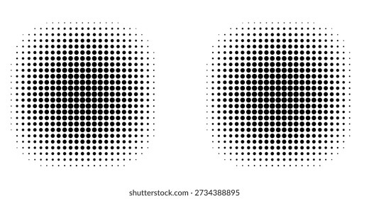 Set of black halftone dots backgrounds. vector modern dots halftone,Pop art comic style gradient circle halftone set Vector isolated on white background dots pattern. dots circle