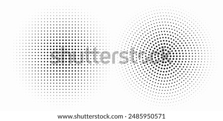 Set of black halftone dots backgrounds. vector modern dots halftone arts