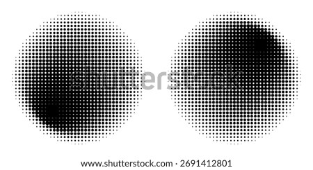 Set of black halftone dots backgrounds. vector modern dots halftone,Pop art comic style gradient circle halftone set Vector isolated on white background dots pattern. dots circle