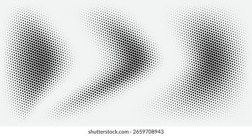 set of black halftones background. dots for modern design 