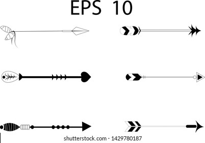 Set of black hand arrows. 