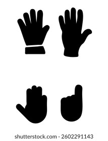 Set black hand collection icons