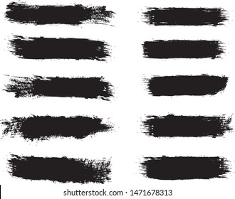 Set Black Hand Drawn Brushes Design Stock Vector (Royalty Free ...