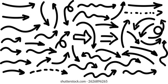 Conjunto de preto mão desenhado grunge doodle espirais e curvas de giz de carvão em um fundo branco.