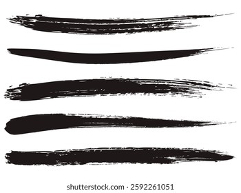 A set of black handwritten brush-style underlines