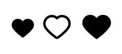 Set Of Black Heart Icons