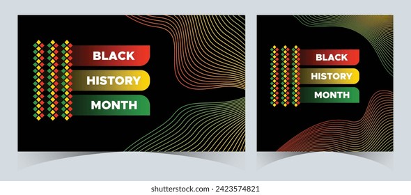 Set of Black History Month celebrated. February national black history month African American vector illustration Template for background, banner, card, poster with text inscription