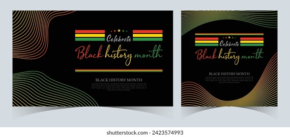 Set of Black History Month celebrated. February national black history month African American vector illustration Template for background, banner, card, poster with text inscription