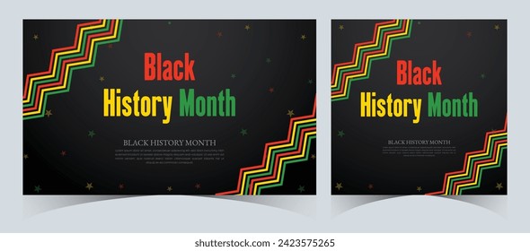 Set of Black History Month celebrated. February national black history month African American vector illustration Template for background, banner, card, poster with text inscription