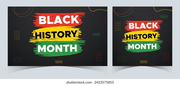 Set of Black History Month celebrated. February national black history month African American vector illustration Template for background, banner, card, poster with text inscription