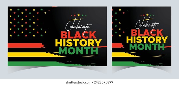 Set of Black History Month celebrated. February national black history month African American vector illustration Template for background, banner, card, poster with text inscription