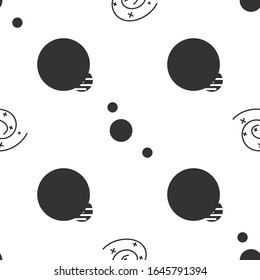 Ajuste el agujero negro, el sistema solar y el planeta en un patrón transparente. Vector
