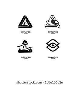 set of black Horus one eye logo icon design vector illustration