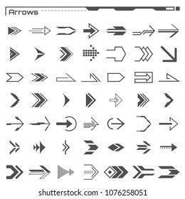 Set Of Black Hud Arrows Elements. Futuristic User Interface. Virtual Graphic. Infographic Elements. Digital Dashboard Panel Illustration