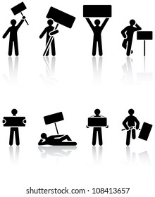 Set of black Human icons on white background, illustration