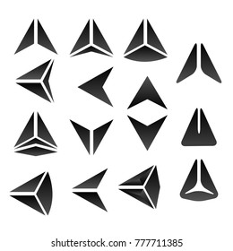set of black icon arrow next logo sign illustration isolated background