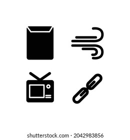 Set of black icon design collection concept vector