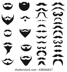 Set of black icons of Beards and Mustaches