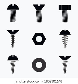 Conjunto de iconos negros de hardware en un fondo blanco.