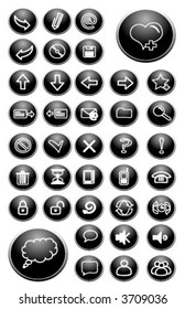 set of black icons internet