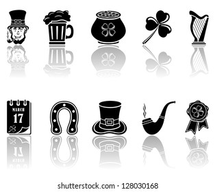 Set of black icons on a white background, illustration.