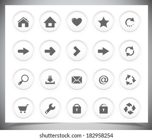 Set of Black icons for web. Vector illustration