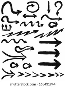 set of black ink arrows