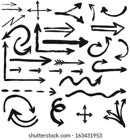 set of black ink arrows
