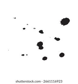 Satz schwarzer Tintenkleckse
