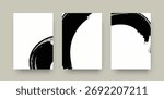 A set of black ink brush strokes on a white background. Perfect for banners, posters, and other design projects. Use these to add a touch of artistic flair. 