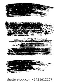 a set of black ink circles brush stroke bundle on a white background,black and white icons set, a bundle of black ink swirls on a white