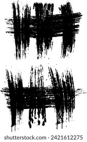 ein Satz von schwarzen Farbkreisen Pinselstrichbündel auf weißem Hintergrund, schwarz-weiße Symbole, ein Bündel von schwarzen Tintenwirbeln auf weißem Hintergrund