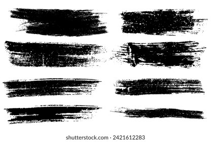 a set of black ink circles brush stroke bundle on a white background,black and white icons set, a bundle of black ink swirls on a white