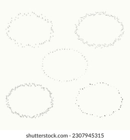 set of Black ink drop pen frames collection of ink drop frames Oval shape frames