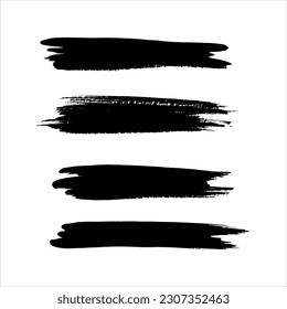 Conjunto de fondo de textura de pintura de tinta negra.diseño de trazo de pincel 