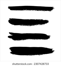 Conjunto de fondo de textura de pintura de tinta negra.diseño de trazo de pincel 