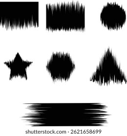 set of black ink splashes vector