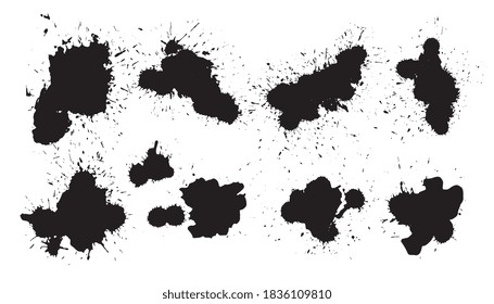 conjunto de diseño de fondo de textura con bandeja de tinta negra